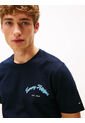 Camiseta Azul Marino De Cuello Redondo Con Logo Gráfico Tommy Hilfiger de Tommy Hilfiger