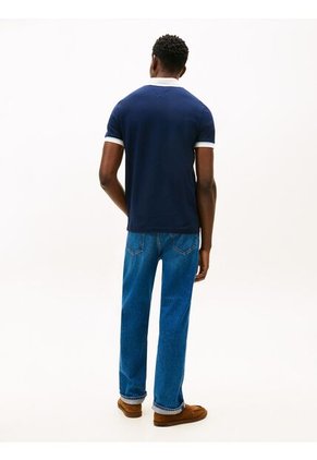 Polo Azul De Corte Regular Con Logo Tommy Hilfiger