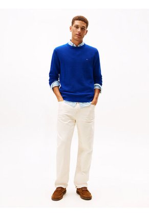 Saco Azul De Punto Texturizado Tommy Hilfiger