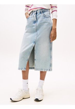 Falda Celeste Claire Con Logo Tommy Jeans