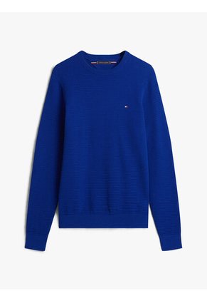 Saco Azul De Punto Texturizado Tommy Hilfiger