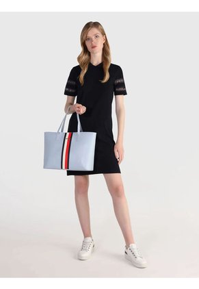 Bolso Tote Con Detalles Distintivos Azul Tommy Hilfiger