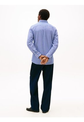 Camisa Azul Heritage Oxford De Cuadros Gingham Tommy Hilfiger