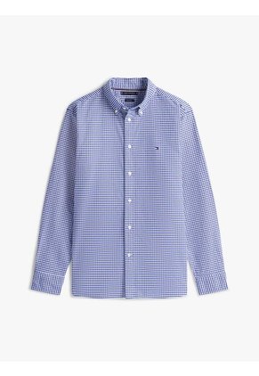 Camisa Azul Heritage Oxford De Cuadros Gingham Tommy Hilfiger