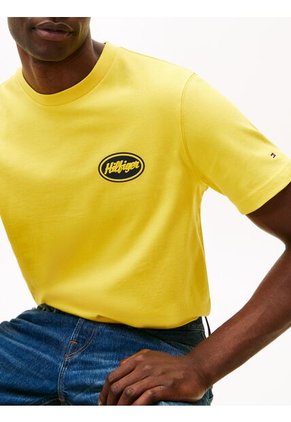 Camiseta Amarilla De Corte Amplio Con Gráfico Trasero Tommy Hilfiger