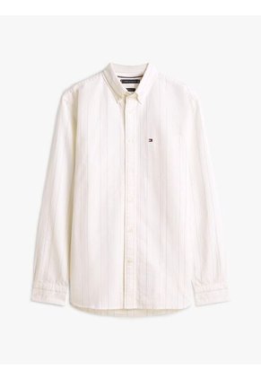 Camisa Blanca Oxford Regular De Raya Diplomática Tommy Hilfiger