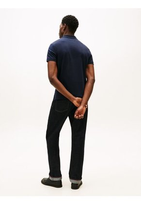 Polo Azul Marino De Corte Regular Con Tapeta Distintiva Tommy Hilfiger