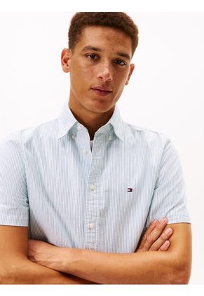 Camisa Beige Heritage Oxford Con Diseño De Rayas Tommy Hilfiger