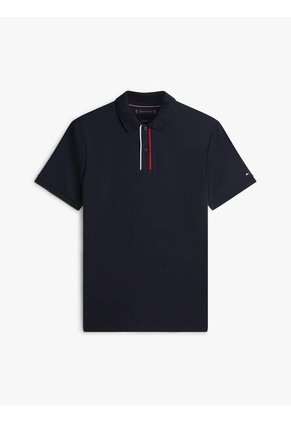 Polo Azul Marino De Corte Regular Con Tapeta Distintiva Tommy Hilfiger
