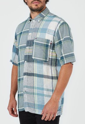 Camisa Azul-Amarillo-Blanco Tommy Hilfiger