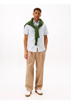 Camisa Beige Heritage Oxford Con Diseño De Rayas Tommy Hilfiger