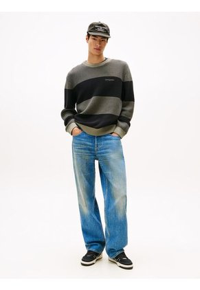 Saco Negro De Corte Regular Con Diseño De Rayas Texturizadas Tommy Jeans