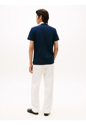 Polo Azul De Corte Regular Con Logo Gráfico Tommy Hilfiger