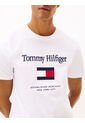 Camiseta Blanca De Cuello Redondo Con Logo Bordado Tommy Hilfiger de Tommy Hilfiger