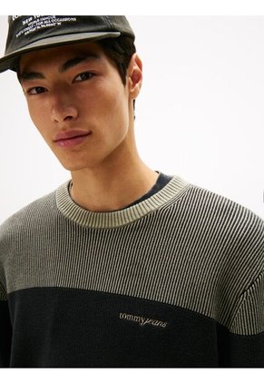 Saco Negro De Corte Regular Con Diseño De Rayas Texturizadas Tommy Jeans