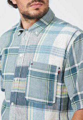 Camisa Azul-Amarillo-Blanco Tommy Hilfiger