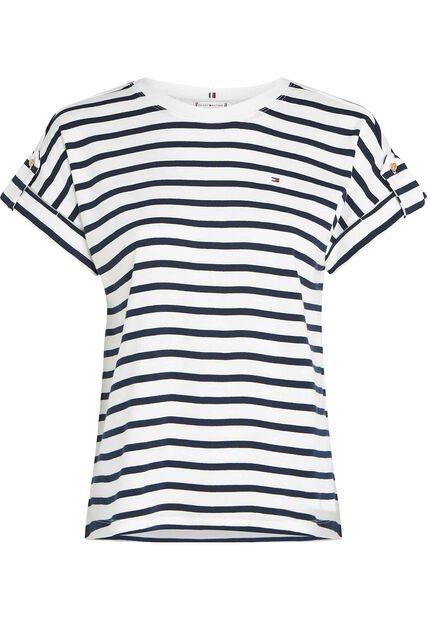 Camiseta Multicolor Manga Corta Con Diseño De Rayas Tommy Hilfiger
