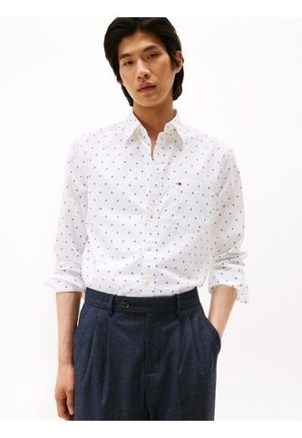 Camisa Multicolor De Corte Regular Con Popelina Y Estampado Pequeño De Puntos Tommy Hilfiger Tommy Hilfiger