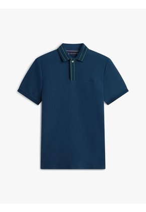 Polo Azul De Corte Regular Con Logo Tommy Hilfiger
