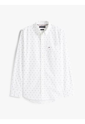 Camisa Multicolor De Corte Regular Con Popelina Y Estampado Pequeño De Puntos Tommy Hilfiger