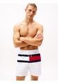 Traje Blanco De Baño De Medio Largo Con Logo Tommy Hilfiger de Tommy Hilfiger