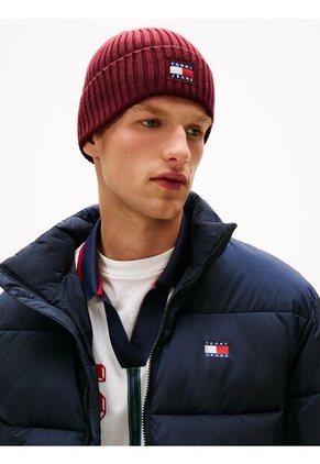 Gorro Rojo Heritage De Punto Canal Con Logo Tommy Hilfiger