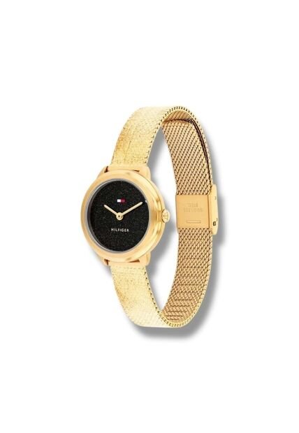 Reloj Demi Con Brazalete Dorado Y Esfera Negra