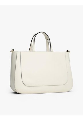 Bolso Beige Satchel Con Logo Tommy Hilfiger