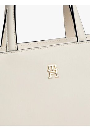 Bolso Beige Satchel Con Logo Tommy Hilfiger