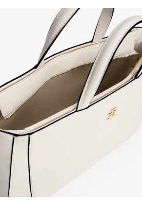 Bolso Beige Satchel Con Logo Tommy Hilfiger