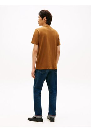 Camiseta Beige Con Diseño De Rayas Gráfica En El Pecho Tommy Hilfiger