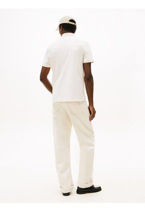 Polo Blanco De Corte Regular De Cierre De Cremallera De 1/4 Tommy Hilfiger