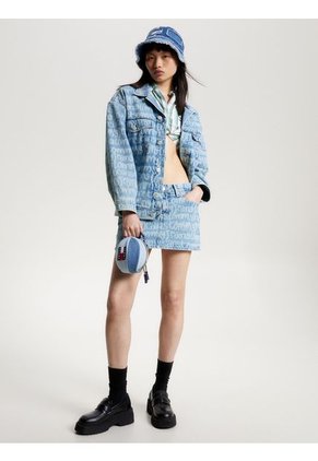 Mini Falda Con Estampado De Logotipo Mujer Azul Tommy Jeans