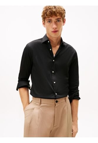 Camisa Negra Flex Solid Tommy Hilfiger Tommy Hilfiger