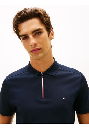 Polo Azul Marino De Corte Regular De Cierre De Cremallera De 1/4 Tommy Hilfiger