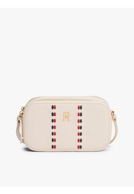 Bolso Beige Cruzado Con Cinta Distintiva Tommy Hilfiger