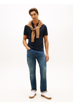 Polo Azul Marino De Corte Regular De Cierre De Cremallera De 1/4 Tommy Hilfiger