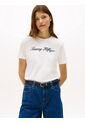 Camiseta Blanca De Corte Regular Con Logo Script Tommy Hilfiger de Tommy Hilfiger