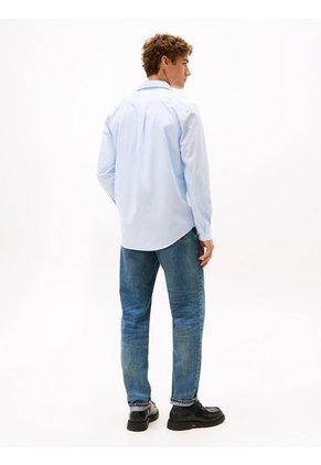 Camisa Celeste De Popelín De Corte Regular Tommy Hilfiger