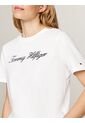 Camiseta Blanca De Corte Regular Con Logo Script Tommy Hilfiger de Tommy Hilfiger