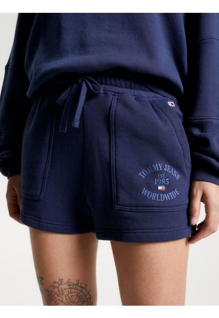 Pantalón Corto Relaxed Con Logo Mujer Azul Tommy Jeans