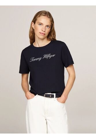 Camiseta Azul De Corte Regular Con Logo Script Tommy Hilfiger Tommy Hilfiger