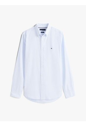Camisa Celeste De Popelín De Corte Regular Tommy Hilfiger