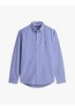 Camisa Azul Manga Larga Regular De Popelín Flex Con Cuadros Gingham Tommy Hilfiger de Tommy Hilfiger