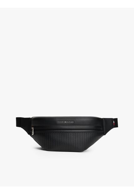 Canguro Negro De Tejido Con Logo Metálico Tommy Hilfiger