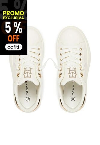 Tenis Blanco Bajas Casuales Con Cordones Tommy Hilfiger Tommy Hilfiger