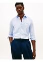 Camisa Celeste Slim Flex Con Textura Dobby Tommy Hilfiger de Tommy Hilfiger