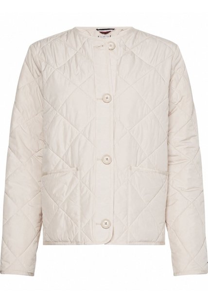 Chaqueta Acolchada Corta Sin Cuello Mujer Blanco Tommy Hilfiger