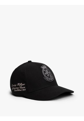 Gorra Negra Con Logo De Escudo De 5 Panales Tommy Hilfiger