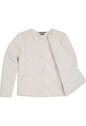 Chaqueta Acolchada Corta Sin Cuello Mujer Blanco Tommy Hilfiger